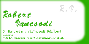 robert vancsodi business card